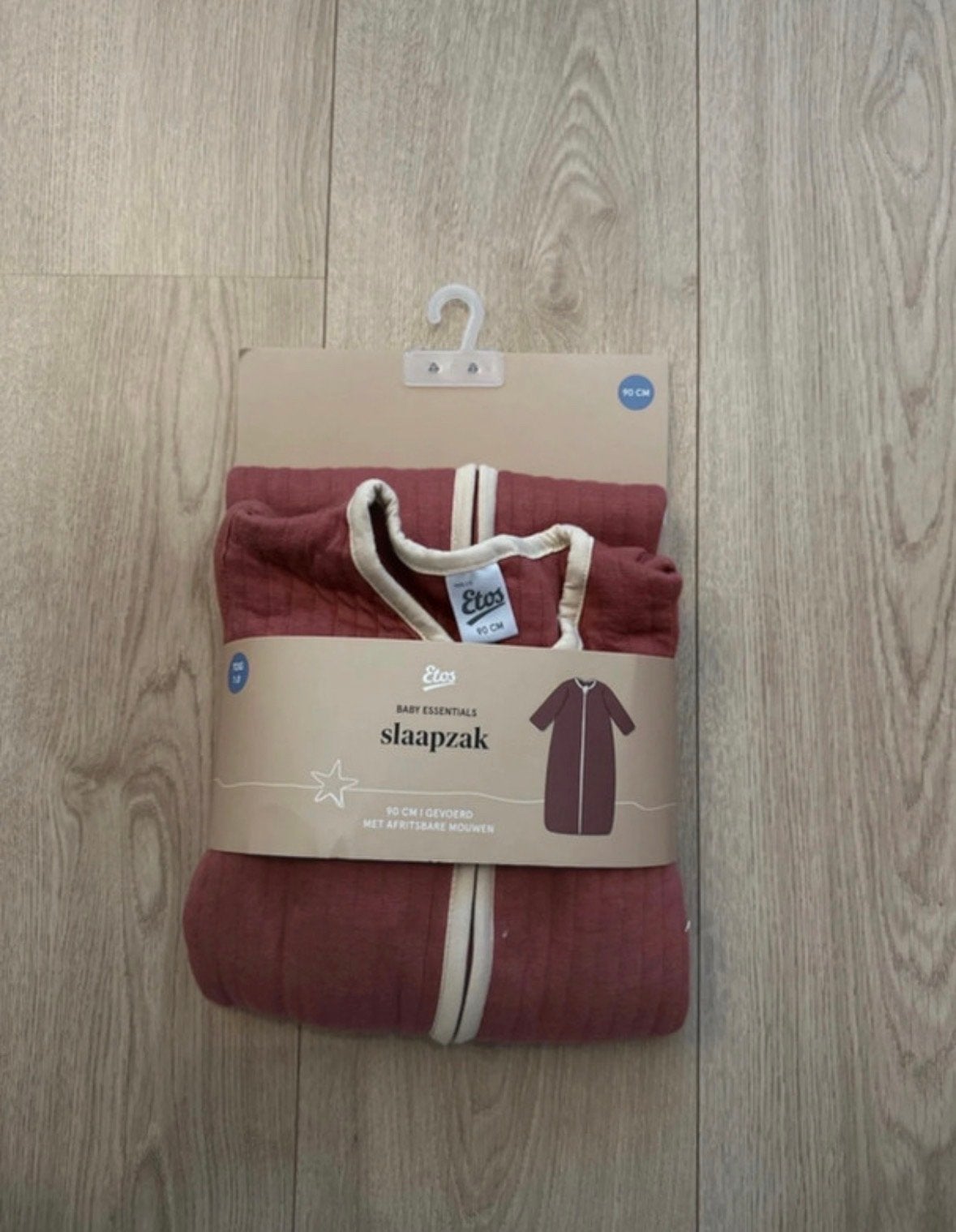 Etos Slaapzak 1.0 TOG met Afritsbare Mouwen - 90 cm, Nieuw, Gevoerd, Rood, Slaapzak