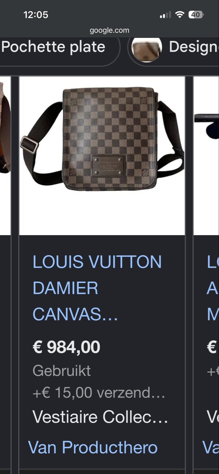 600€! Louis Vuitton Brooklyn PM Messenger Bag Origineel 2010, Ophalen, Gebruikt, Bruin, Overige merken