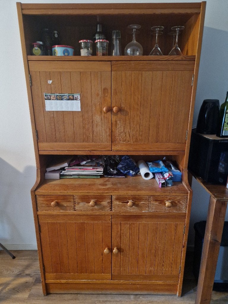 Keukenkast, Ophalen, Gebruikt, Bruin, 50 tot 100 cm