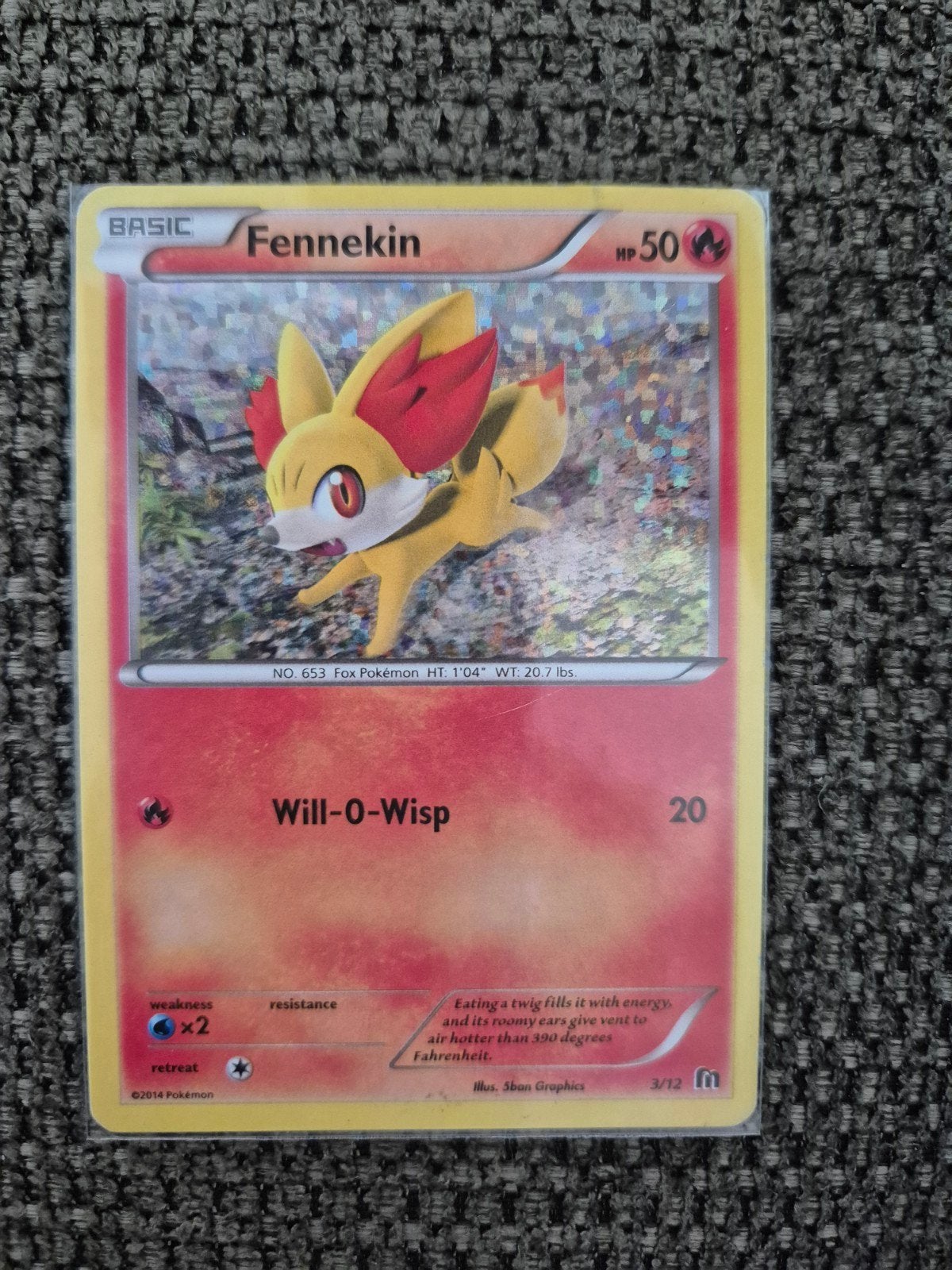 Fennekin Pokémon kaart 3/12 mcdonald's, Ophalen of Verzenden, Zo goed als nieuw, Losse kaart