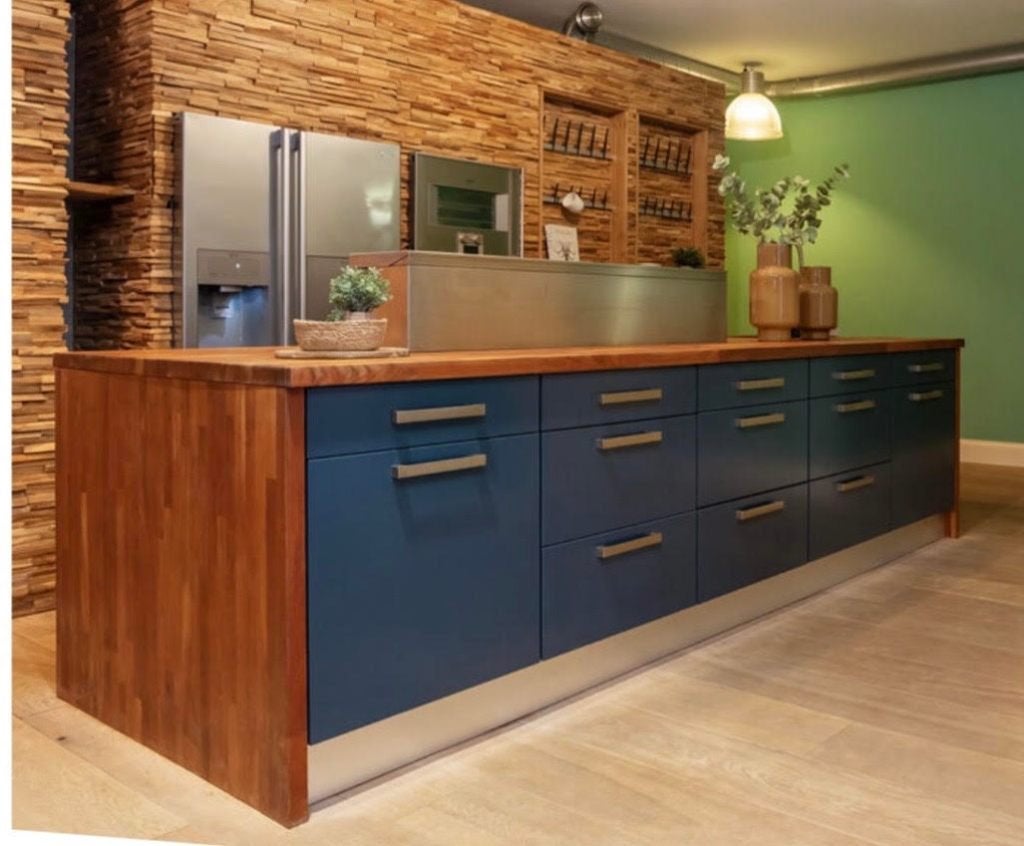 Luxe massief houten kookeiland met Gaggenau-apparatuur, Ophalen, Gebruikt, Overige typen, Hout