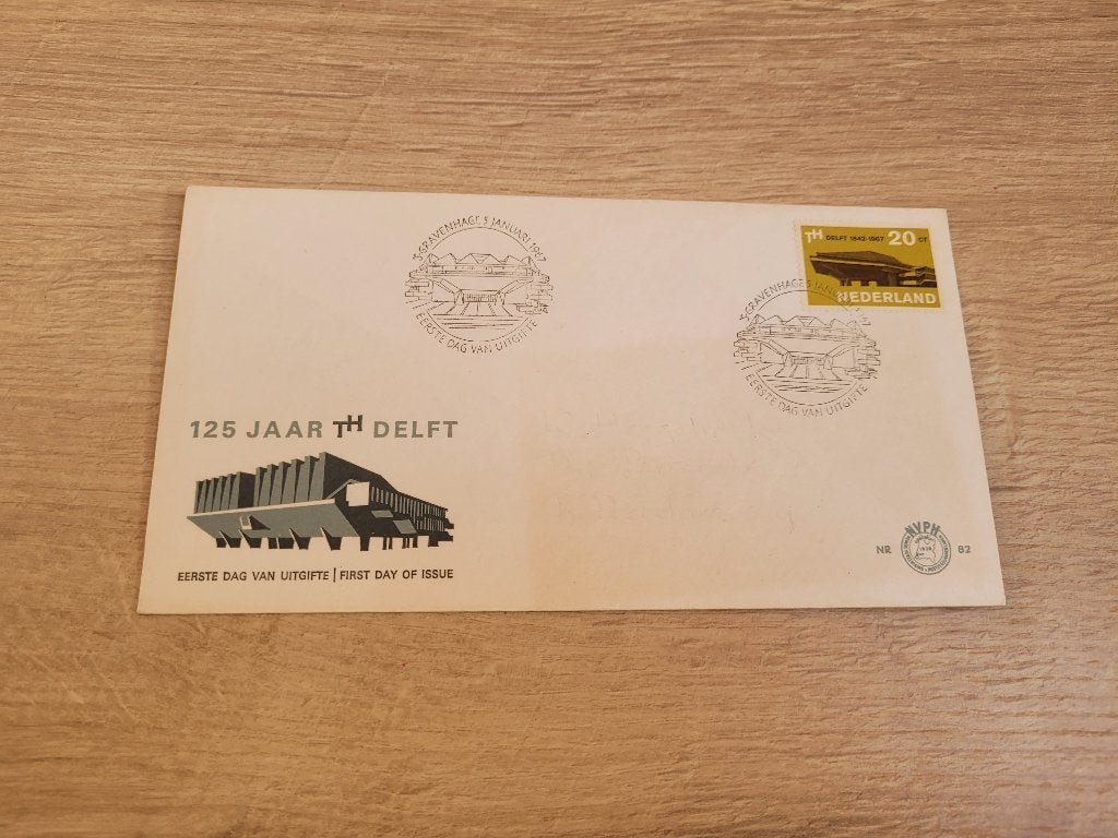 Eerstedagenvelop - 125 jaar TH Delft 1842- 1967 ~ HH7108, Postzegels en Munten, Postzegels | Eerstedagenveloppen, Ophalen of Verzenden