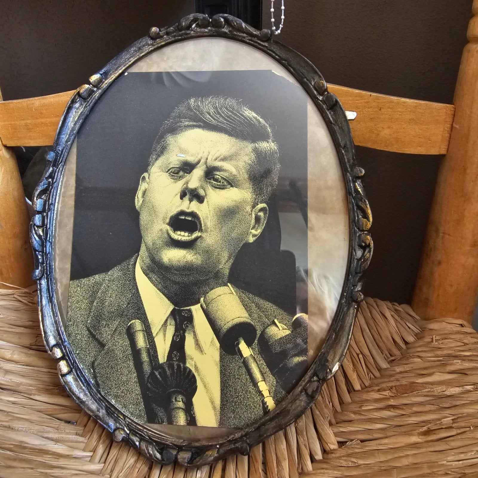 Vintage JFK ingelijste foto - gekocht in Frankrijk, Ophalen of Verzenden
