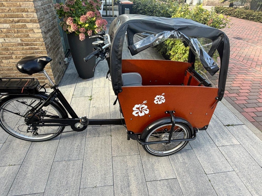 Babboe Big E bakfiets, 4 kinderen of meer, Zo goed als nieuw, Elektrisch, Trommelrem