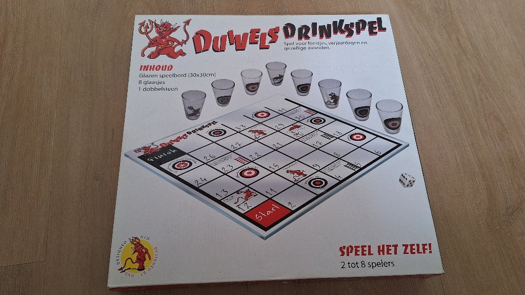 Duivels Drinkspel - Durf jij de uitdaging aan?, Hobby en Vrije tijd, Gezelschapsspellen | Bordspellen, Vijf spelers of meer, Ophalen of Verzenden
