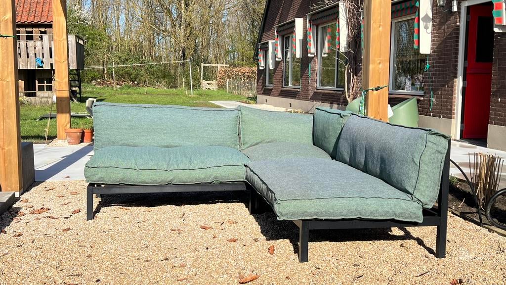 Pallet bank karwei gamma wakefield hidde groen loungebank, Ophalen of Verzenden, Gebruikt, Metaal