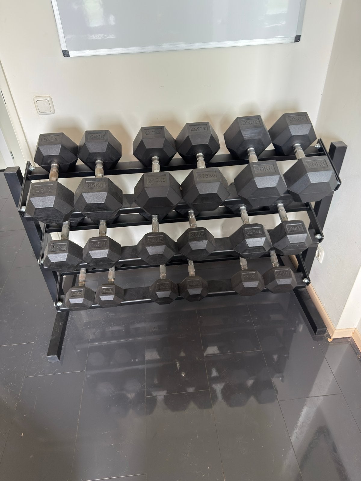 360KG Hex Dumbbell Set 10-30KG + Professioneel Rek, Sport en Fitness, Ophalen, Zo goed als nieuw, Armen, Dumbbell