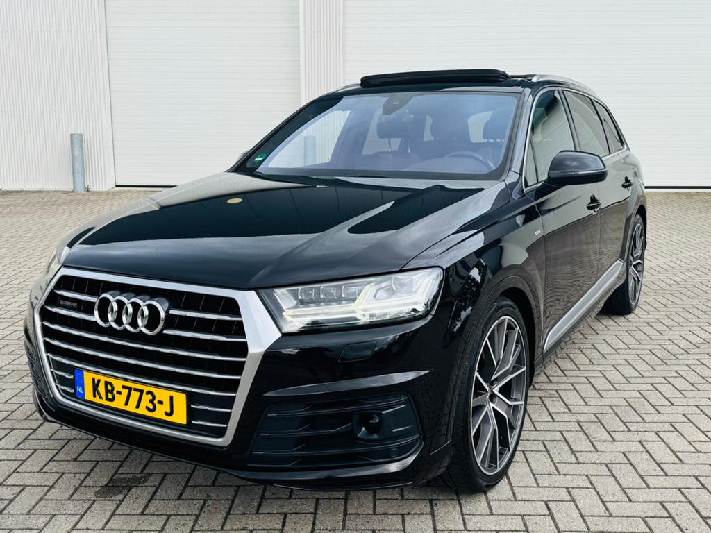 Audi Q7 3.0 TDI Quattro S-Line |Pano|Soundsysteem|7-PERS, Auto's, Audi, Automaat, 241 €/maand, 7 stoelen, Zwart