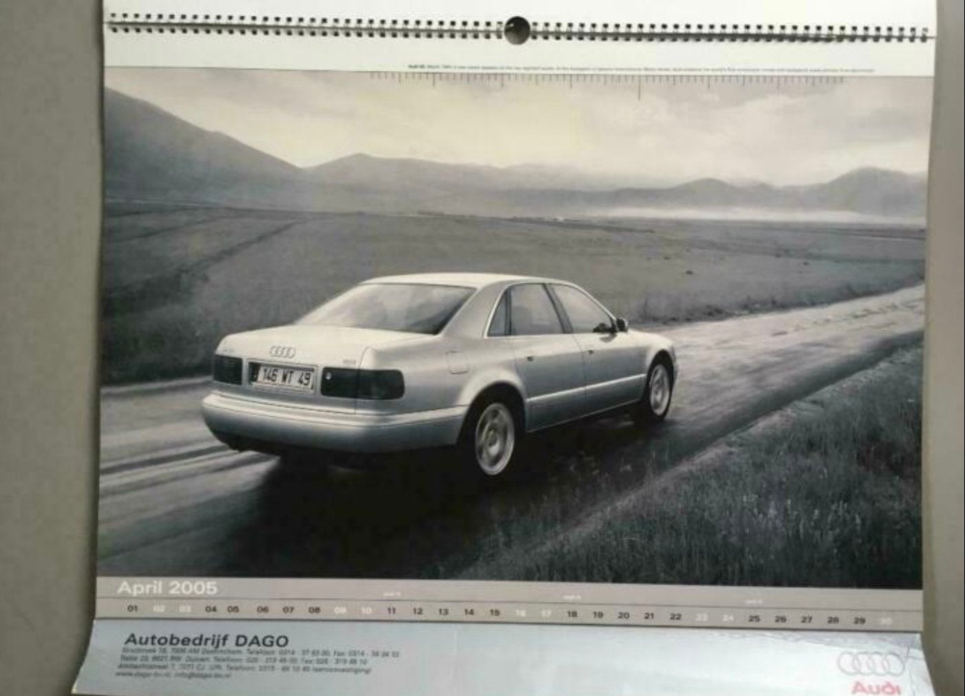 oudere 2005 kalender Audi timeline tijdlijn (Auto Union), Ophalen of Verzenden, Maandkalender, Gebruikt