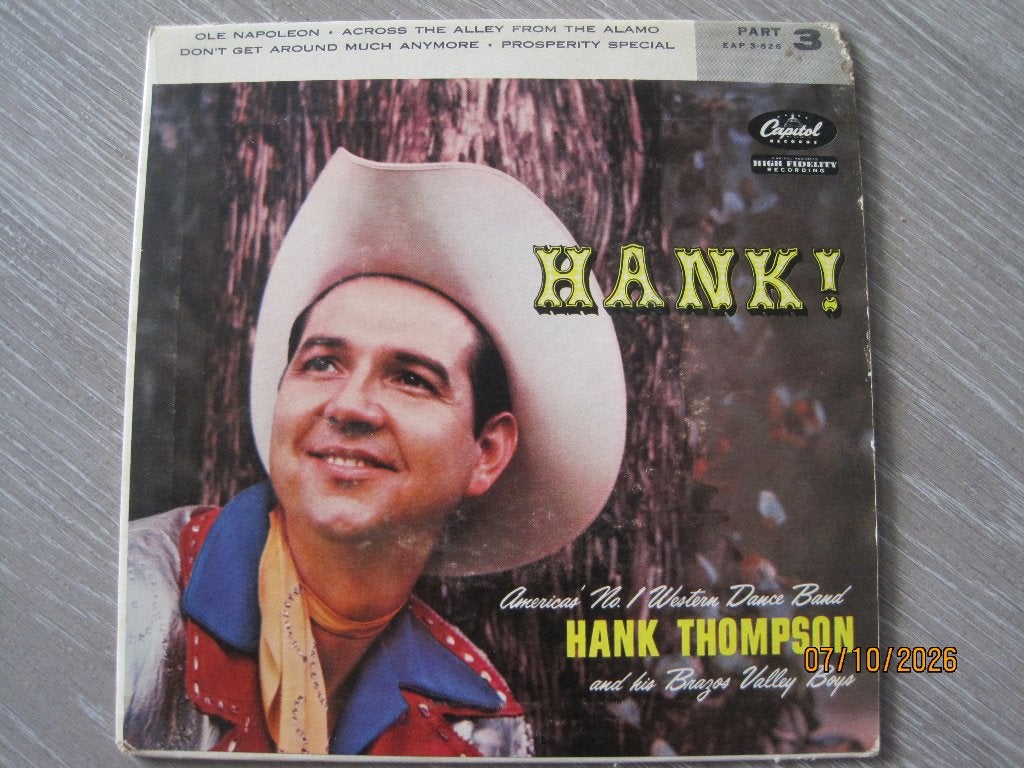 Hank Thompson   -   Hank!, 7 inch, Zo goed als nieuw, EP, Country en Western
