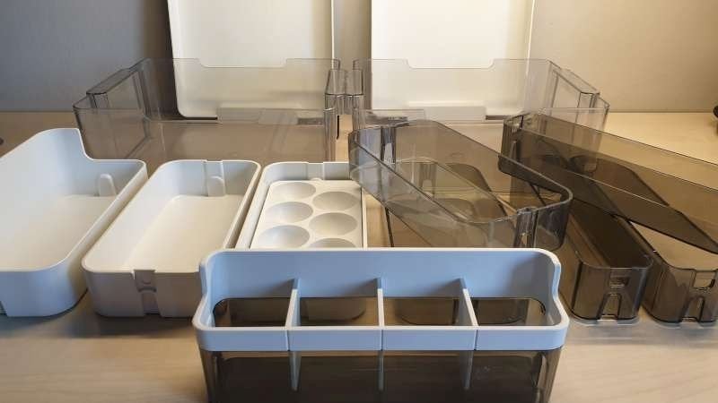 Set 11 deurbakjes en voorraadbakjes voor ijskast Miele K128i, Ophalen, 200 liter of meer, Met aparte vriezer, Nieuw