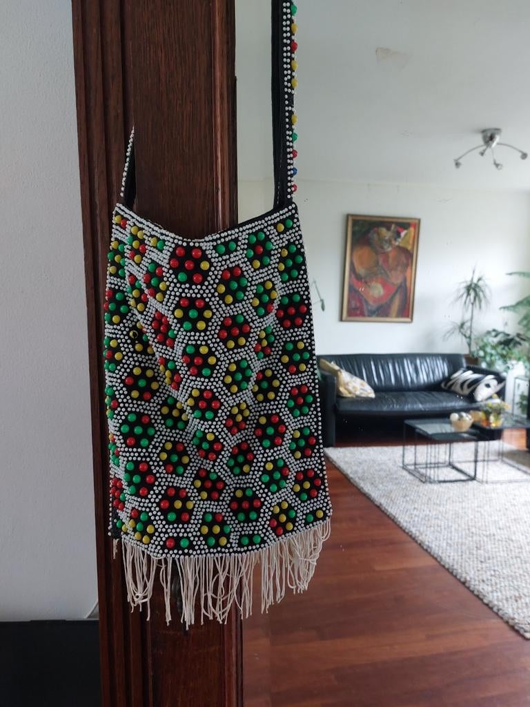 Vintage kralentas jaren 60, Sieraden, Tassen en Uiterlijk, Tassen | Damestassen, Ophalen of Verzenden