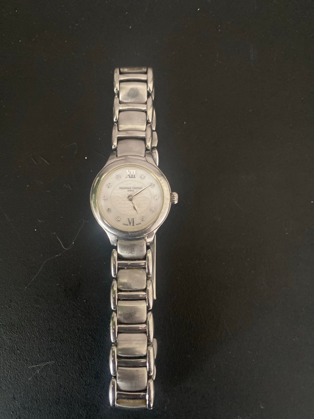 Frederique Constant Dames Horloge met Strass, Overige merken, Gebruikt, Staal, Polshorloge