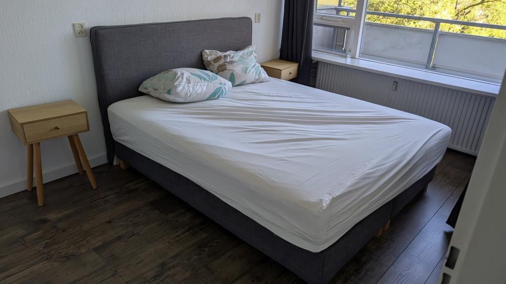 IKEA Boxspring 160x200 - Zo goed als nieuw, Tweepersoons, Ophalen of Verzenden, Zo goed als nieuw, 200 cm