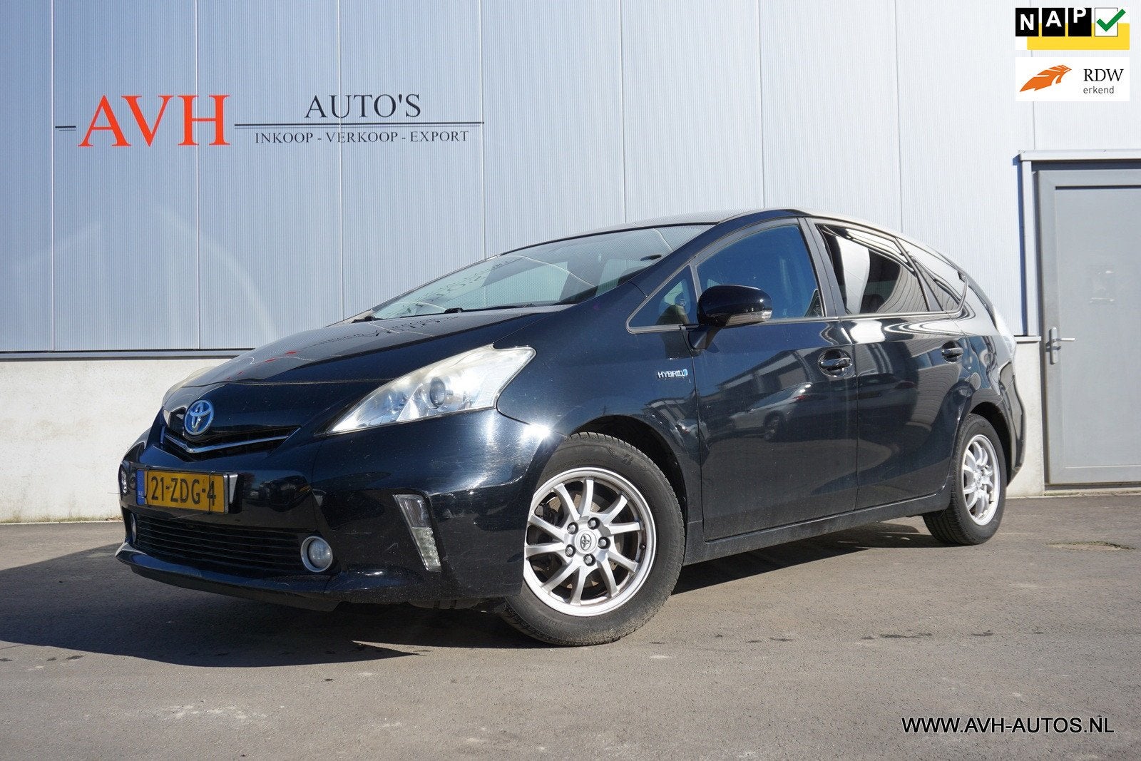 Toyota Prius Wagon 1.8 Aspiration, 7 - persoons!, Auto's, Toyota, Euro 5, Gebruikt, Zwart, 4 cilinders