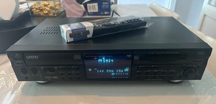 Lifetec LT8964 CD/MD-speler met afstandsbediening, Audio, Tv en Foto, Ophalen of Verzenden, Gebruikt, Overige merken