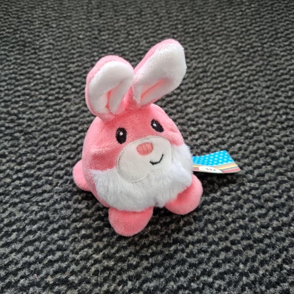 Roze knuffel konijn haas klein formaat, Ophalen of Verzenden, Konijn