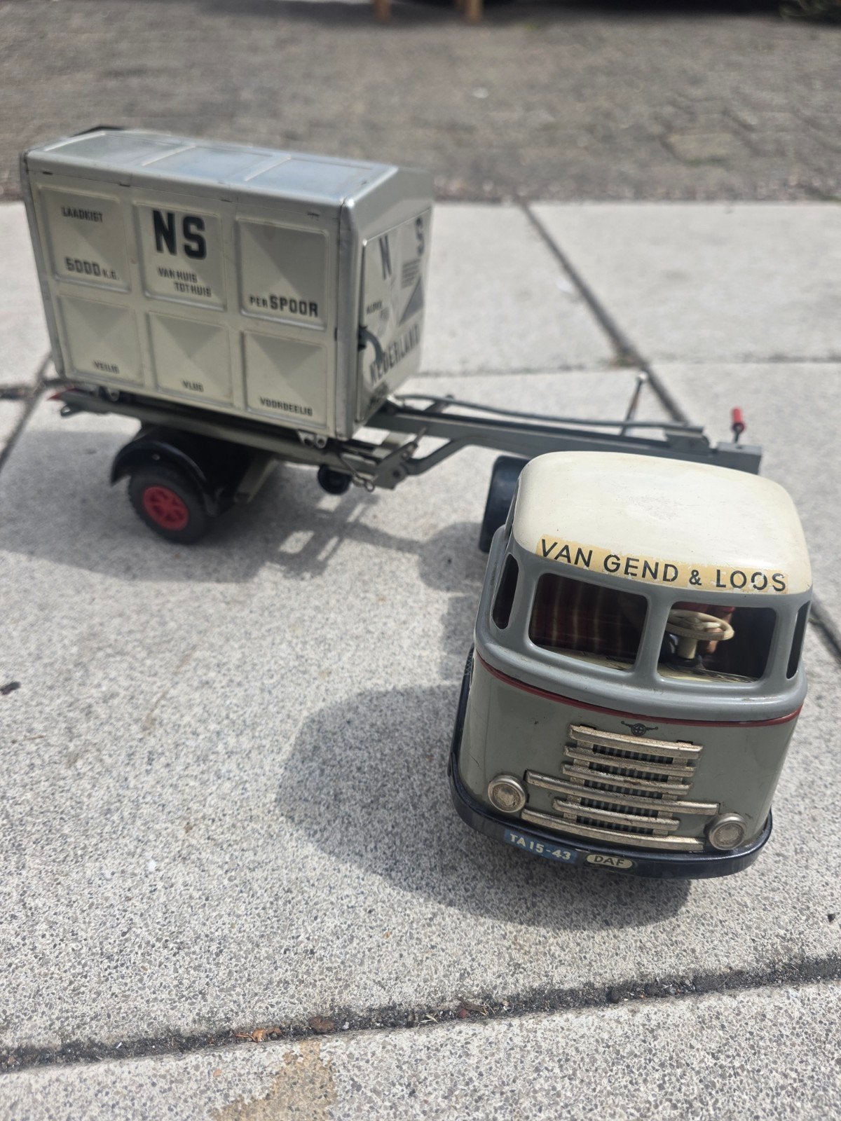 DAF Van Gend & Loos vrachtwagen met NS aanhanger, Kinderen en Baby's, Ophalen of Verzenden, Gebruikt