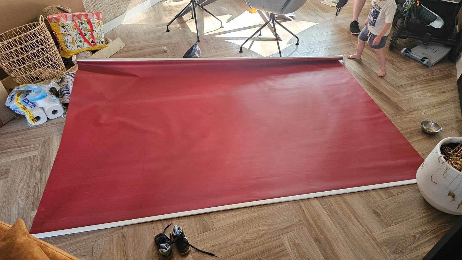 Rood rolgordijn 247,5x160cm, Ophalen, Gebruikt, Rood