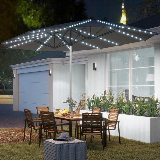 Dubbele Tuinparasol – Terrasparasol – Zweefparasol, Corvance B.V., Verzenden, Nieuw, Corvancebol@gmail.com