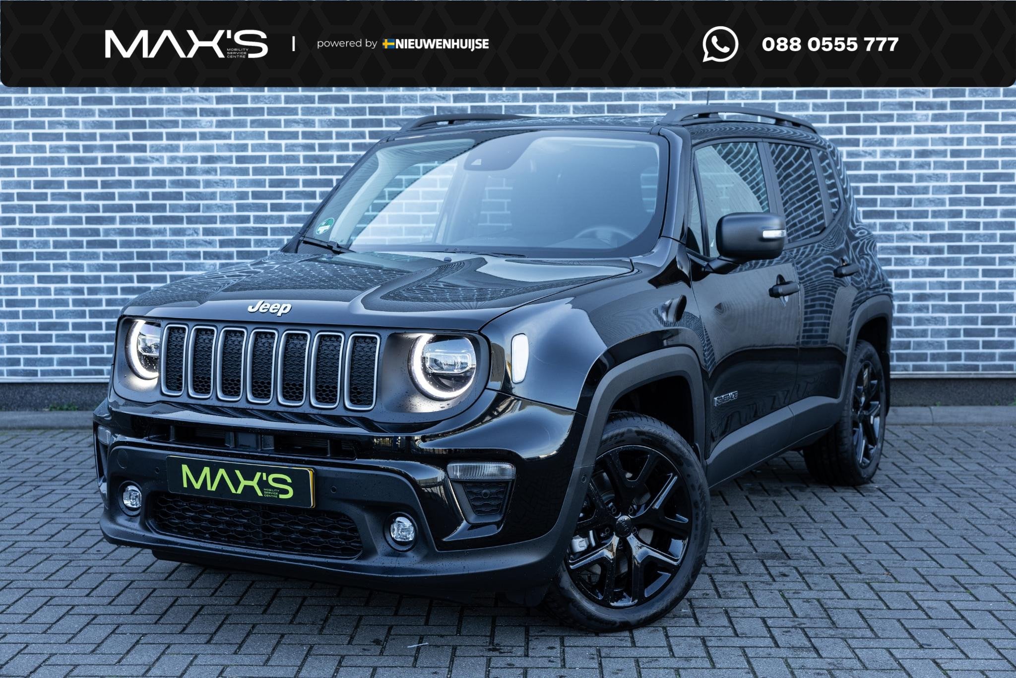 Jeep Renegade 4xe 190 Plug-in Hybrid Electric Summit | Trekh, Auto's, Stof, Zwart, Plug-in hybride, Bedrijf