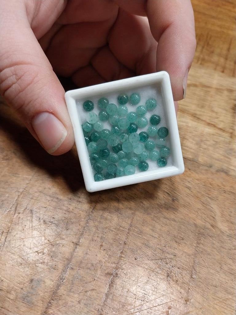 Groene aventurijn cabochons, Sieraden, Tassen en Uiterlijk, Edelstenen, Ophalen of Verzenden, Zo goed als nieuw