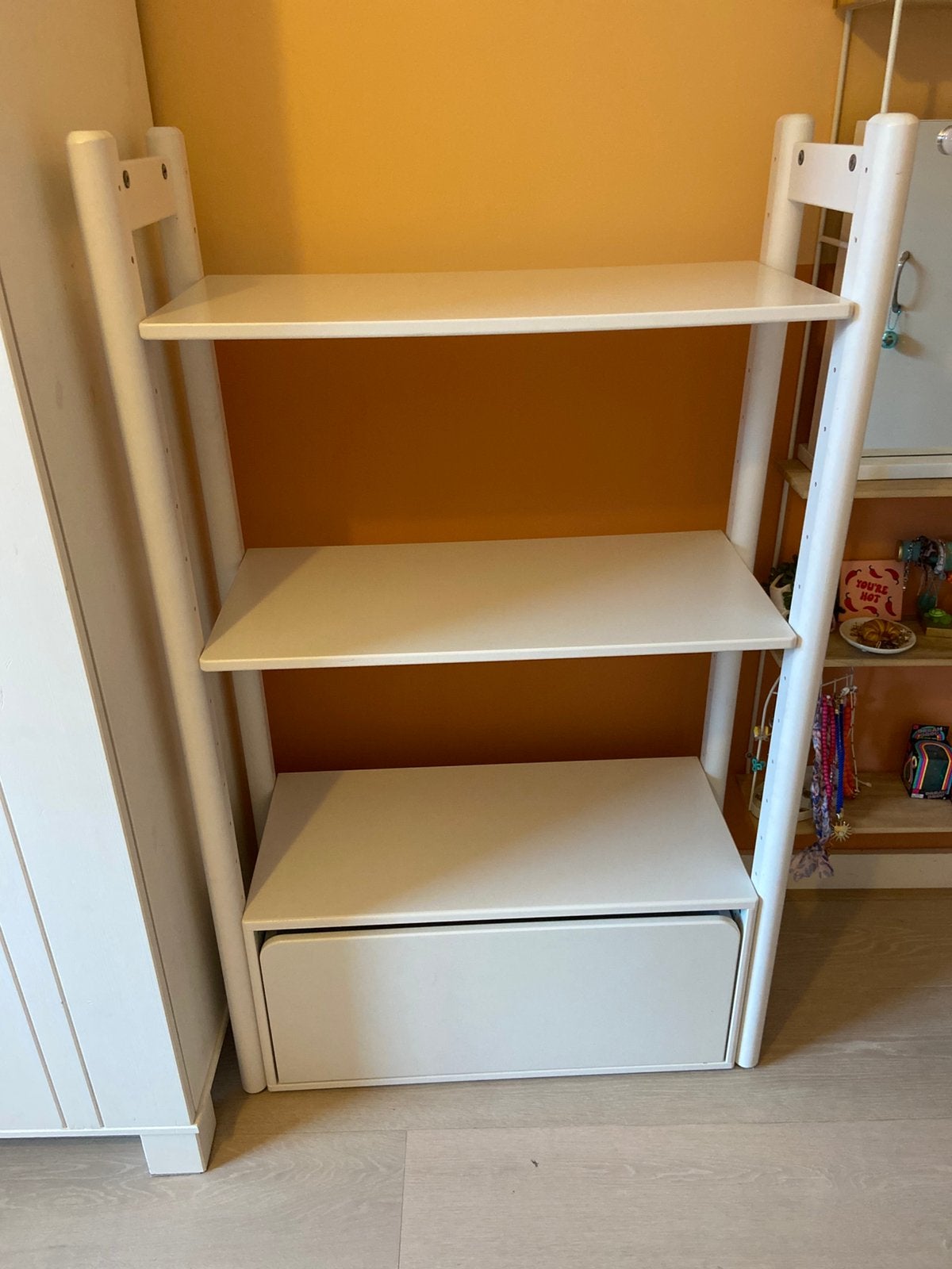 Wit houten open kast met lade Flexa kinderkast, Ophalen, Zo goed als nieuw