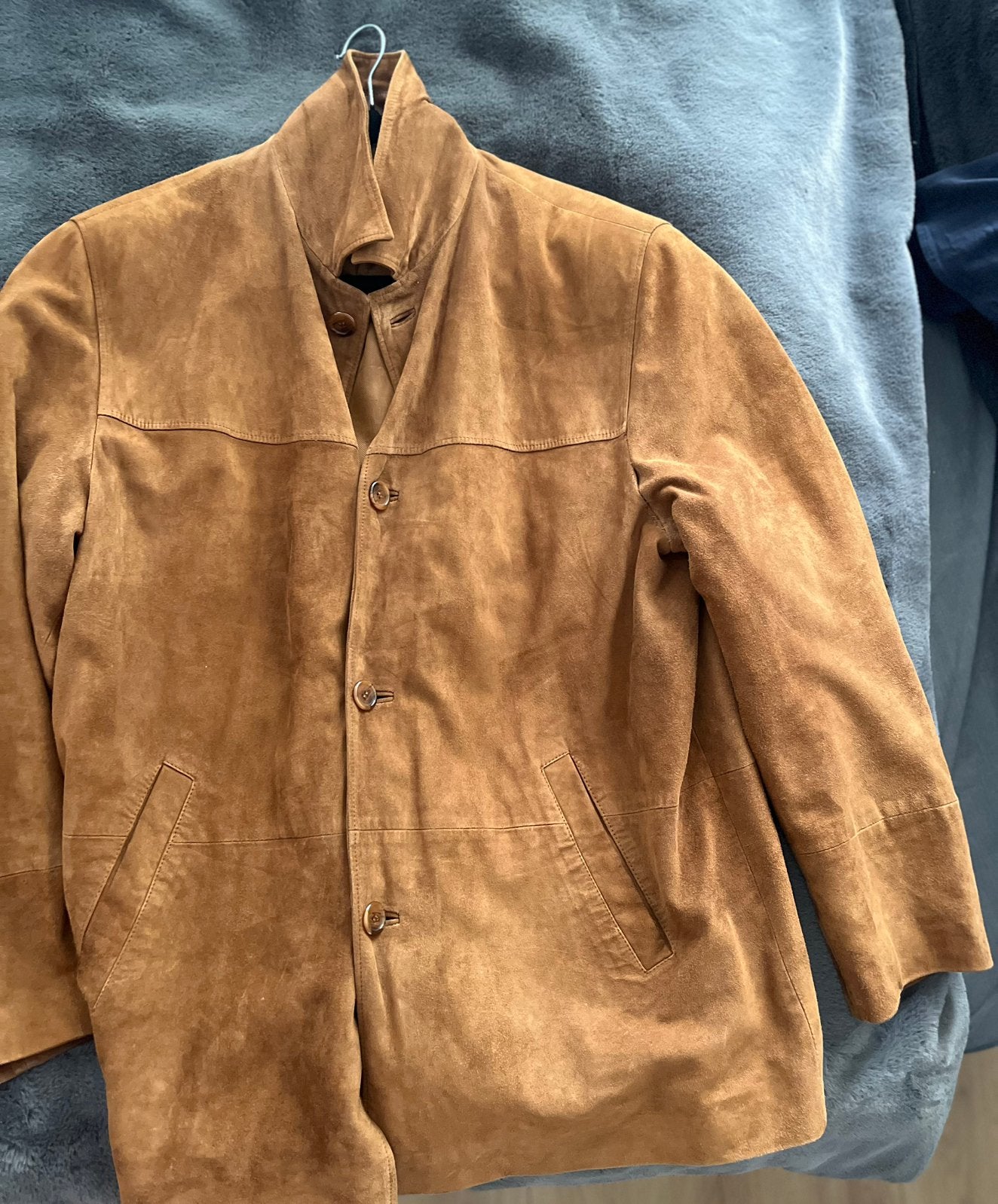 Suede jas leren geitenvel 50 M, Ophalen of Verzenden, Zo goed als nieuw, Maat 48/50 (M), Bruin