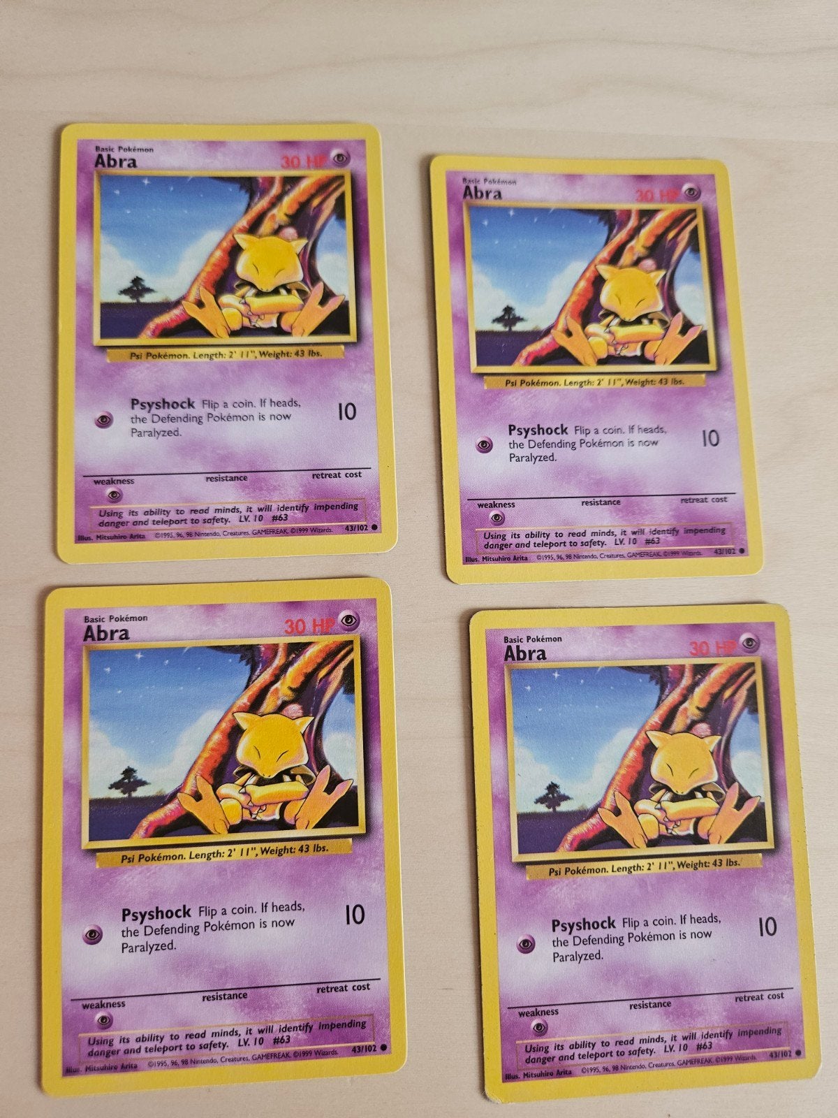 Abra Base set 43/102 EN, Ophalen of Verzenden, Gebruikt, Meerdere kaarten