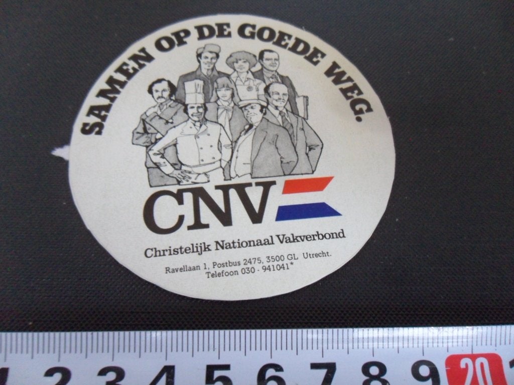sticker CNV Samen op de goede weg, Ophalen of Verzenden, Zo goed als nieuw