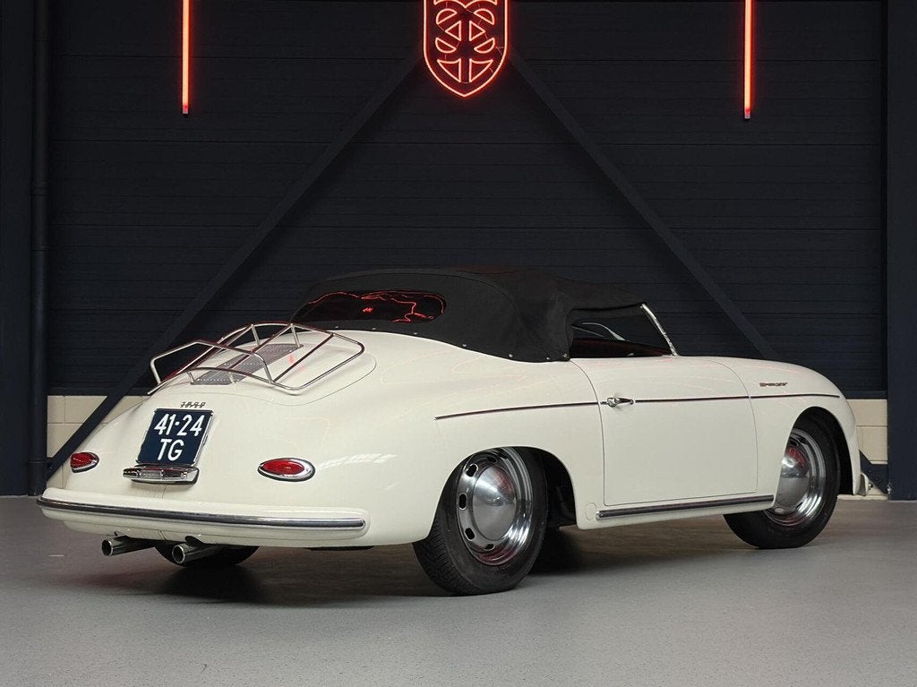 Porsche 356 Speedster Replica |SOFTTOP|DRAAGREK, 46 pk, Zwart, Cabriolet, Wit