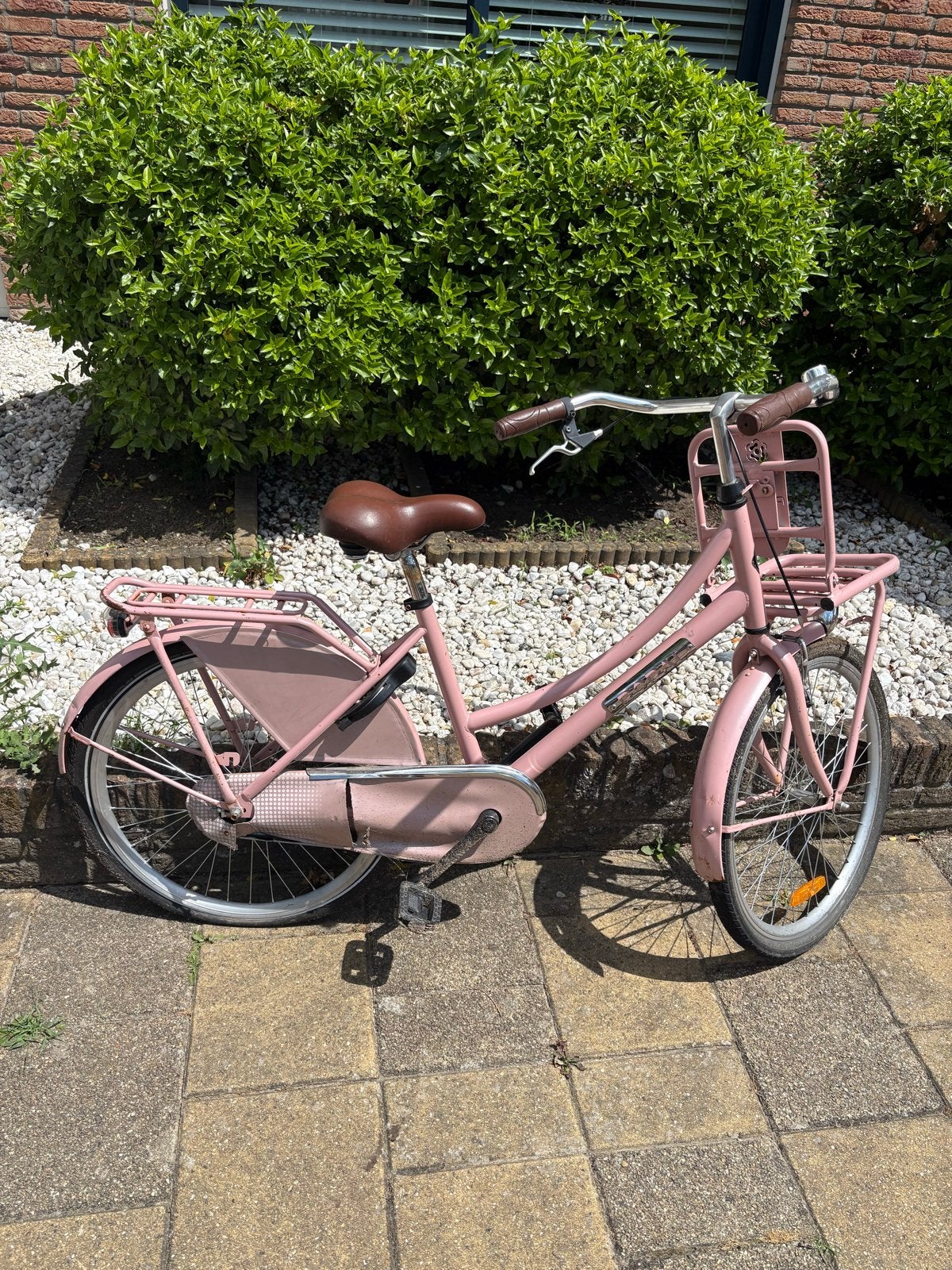 Roze meisjesfiets, Fietsen en Brommers, Ophalen, Terugtraprem, Gebruikt, Handrem