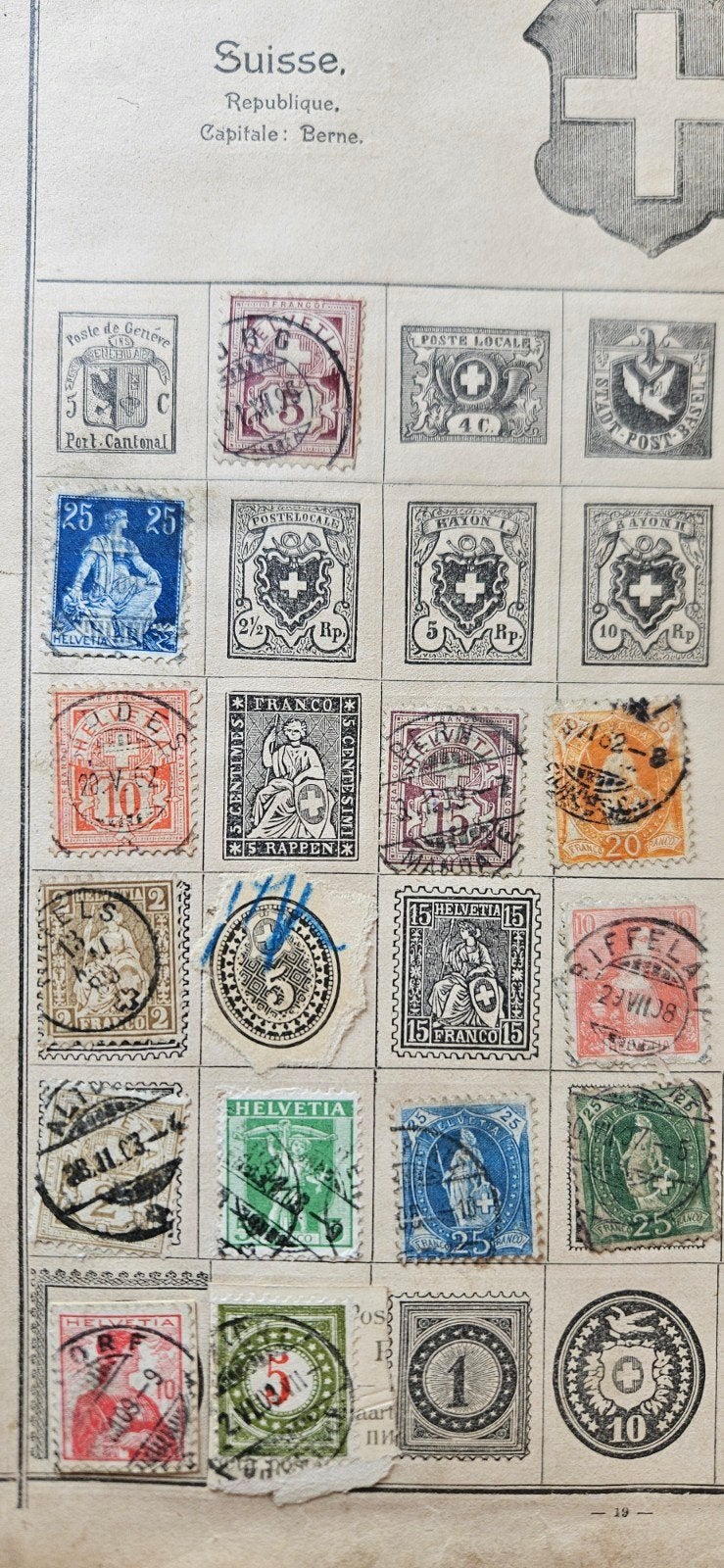 Postzegels Zwitserland en Luxemburg klassiek, Verzenden, Gestempeld