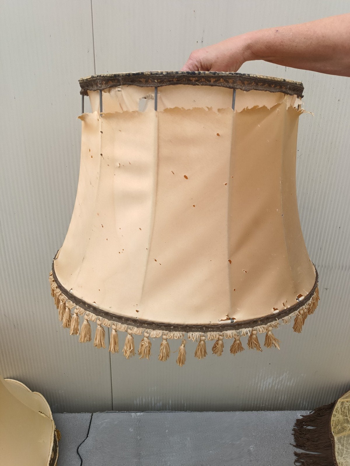 twee vintage lampenkappen opknappers, Ophalen, Rond