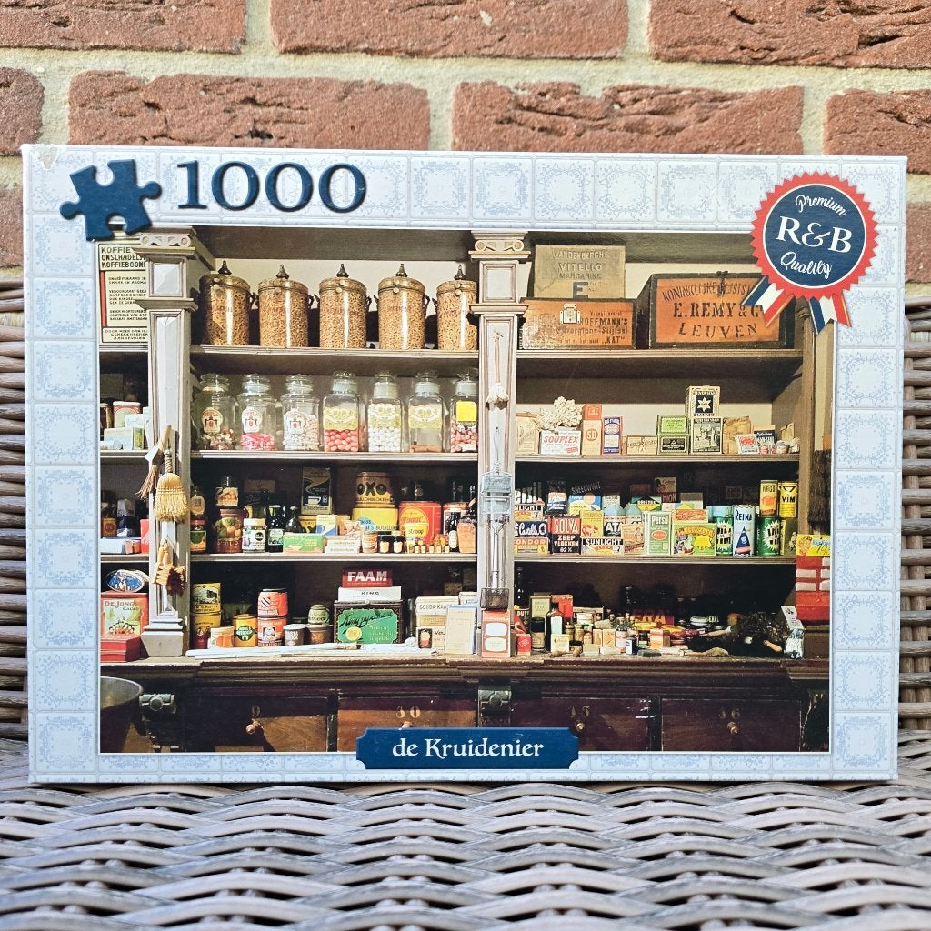 Puzzel "De Kruidenier" - 1000 stukjes - compleet!, Ophalen of Verzenden, 500 t/m 1500 stukjes, Zo goed als nieuw, Legpuzzel