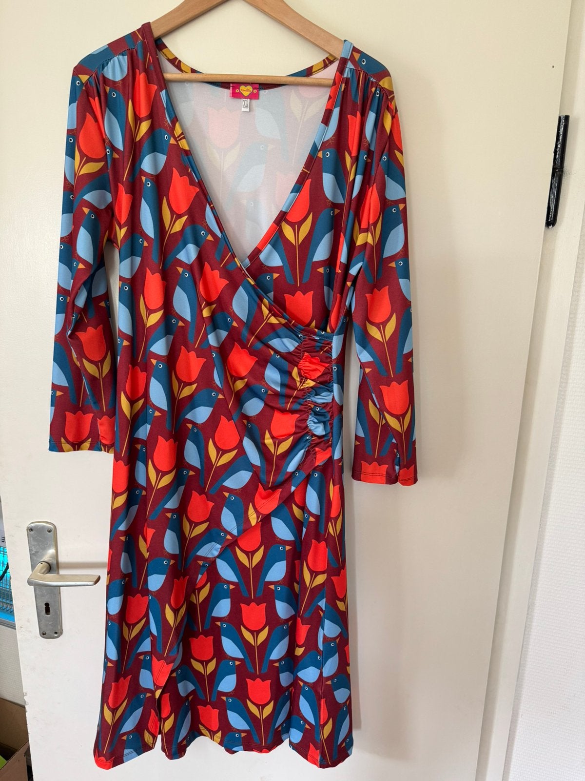 Tantilly retro vogels travel jurk 44-46 nieuw, Verzenden, Nieuw, Maat 46/48 (XL) of groter, Onder de knie