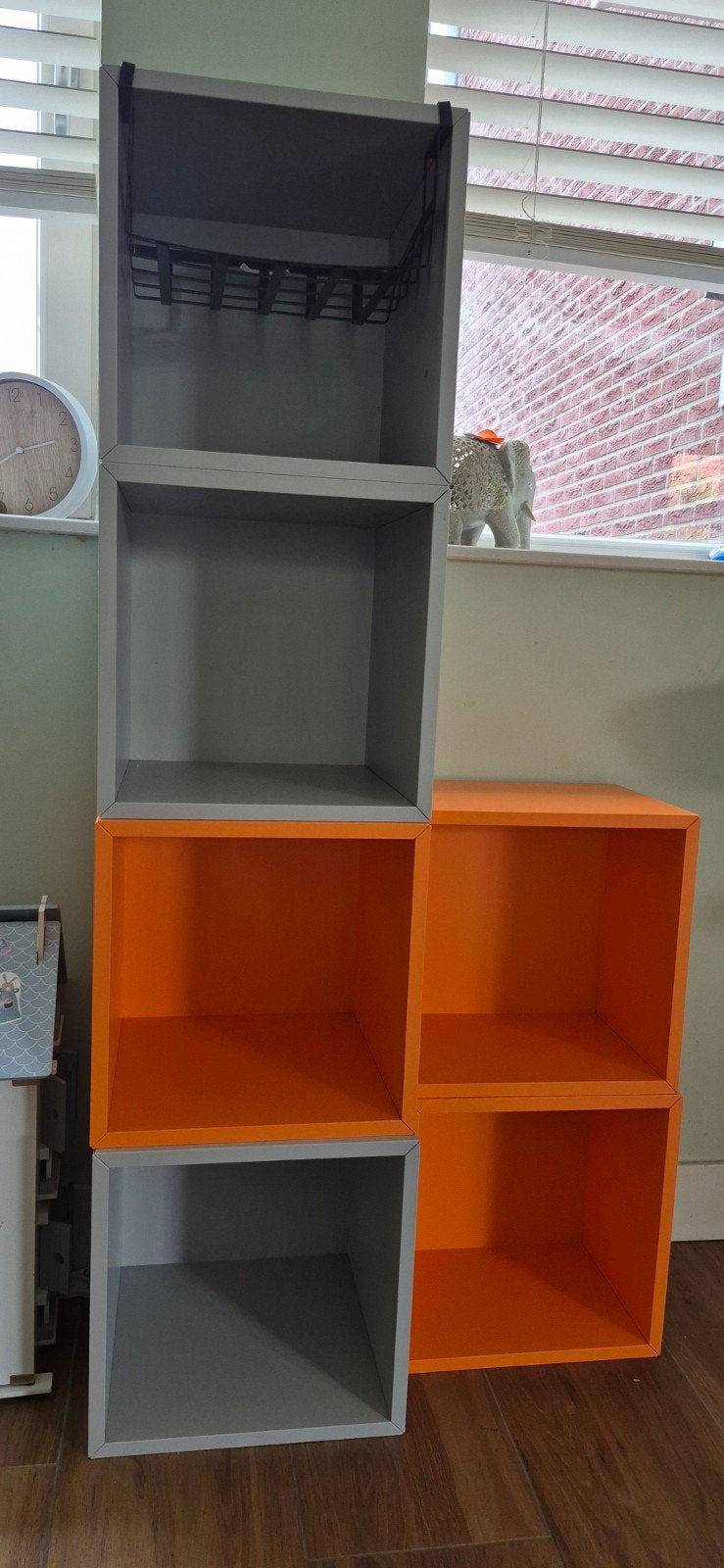 Set van 6 IKEA EKET wand kubussen - grijs en oranje, Huis en Inrichting, Ophalen, Zo goed als nieuw
