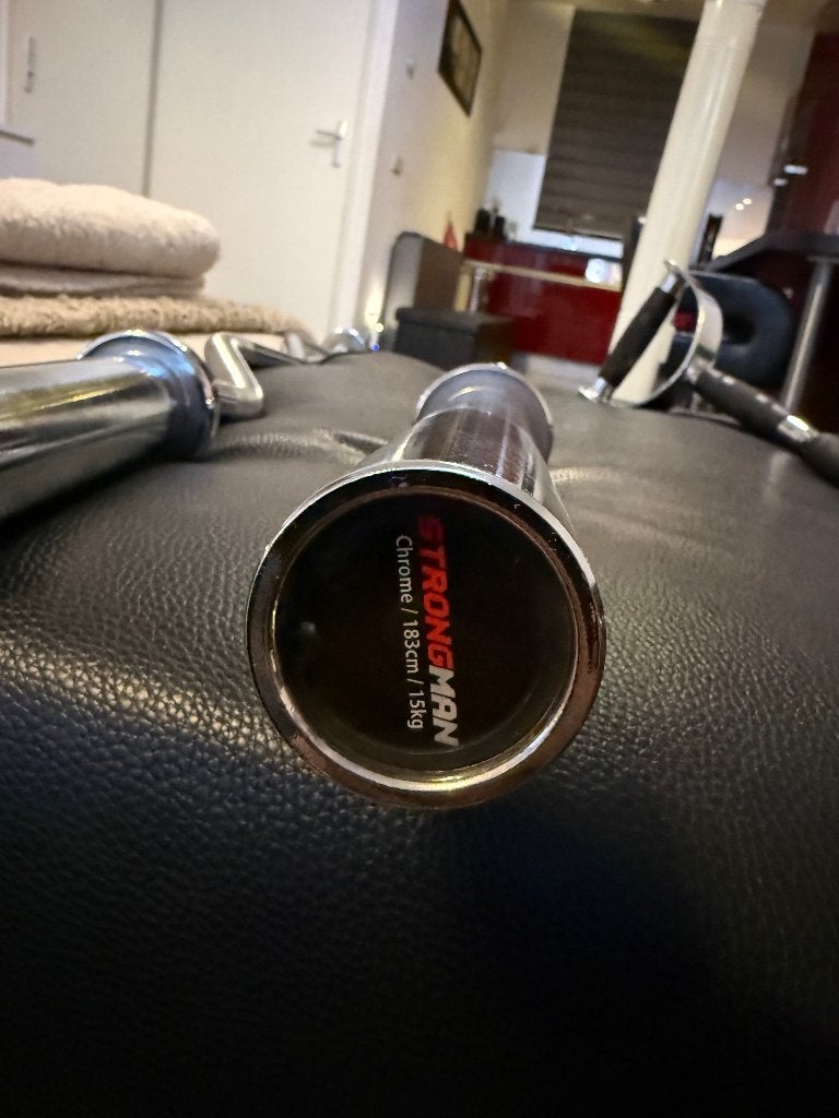 Strongman olympische halterstang Chroom (183 cm), Ophalen, Zo goed als nieuw, Halterstangen