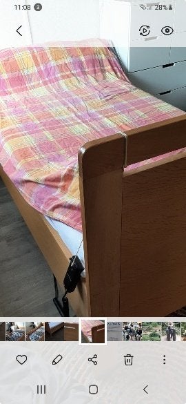 Eenpersoonsbed 100x200, Huis en Inrichting, Slaapkamer | Bedden, Ophalen, Eenpersoons, Beige, 200 cm