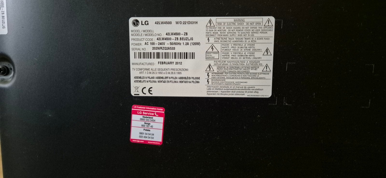 LG 42LW4500 42 inch Full HD 3D TV, 50 Hz, Ophalen of Verzenden, 100 cm of meer, LG