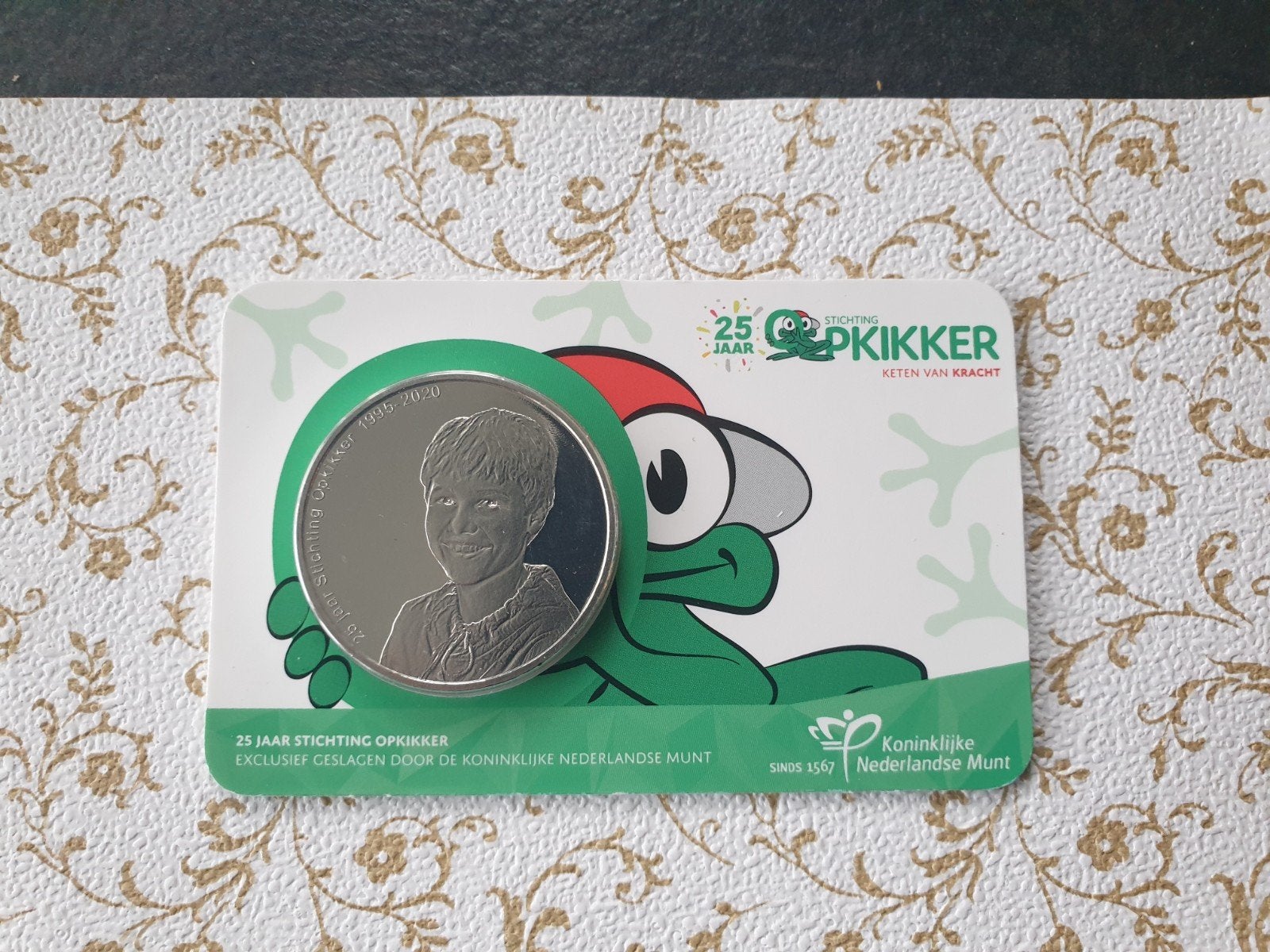 Penning 25 jaar Stichting Opkikker 2020 in coincard, Postzegels en Munten, Ophalen of Verzenden, Overige waardes