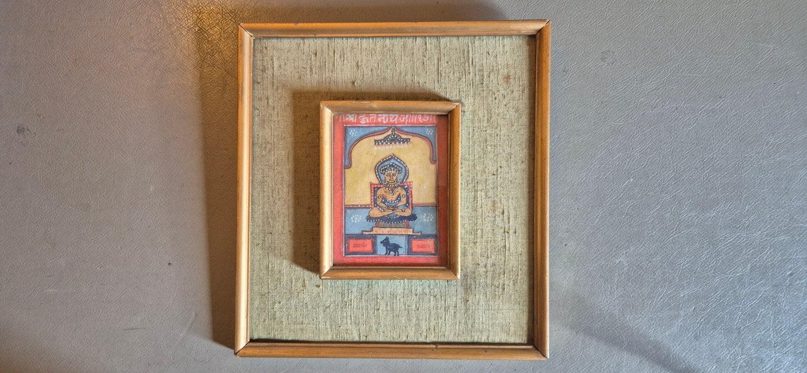 Indiase miniatuur met afbeelding Jaïn 20e eeuw, 24 cm, India, Handgemaakt, Ophalen of Verzenden