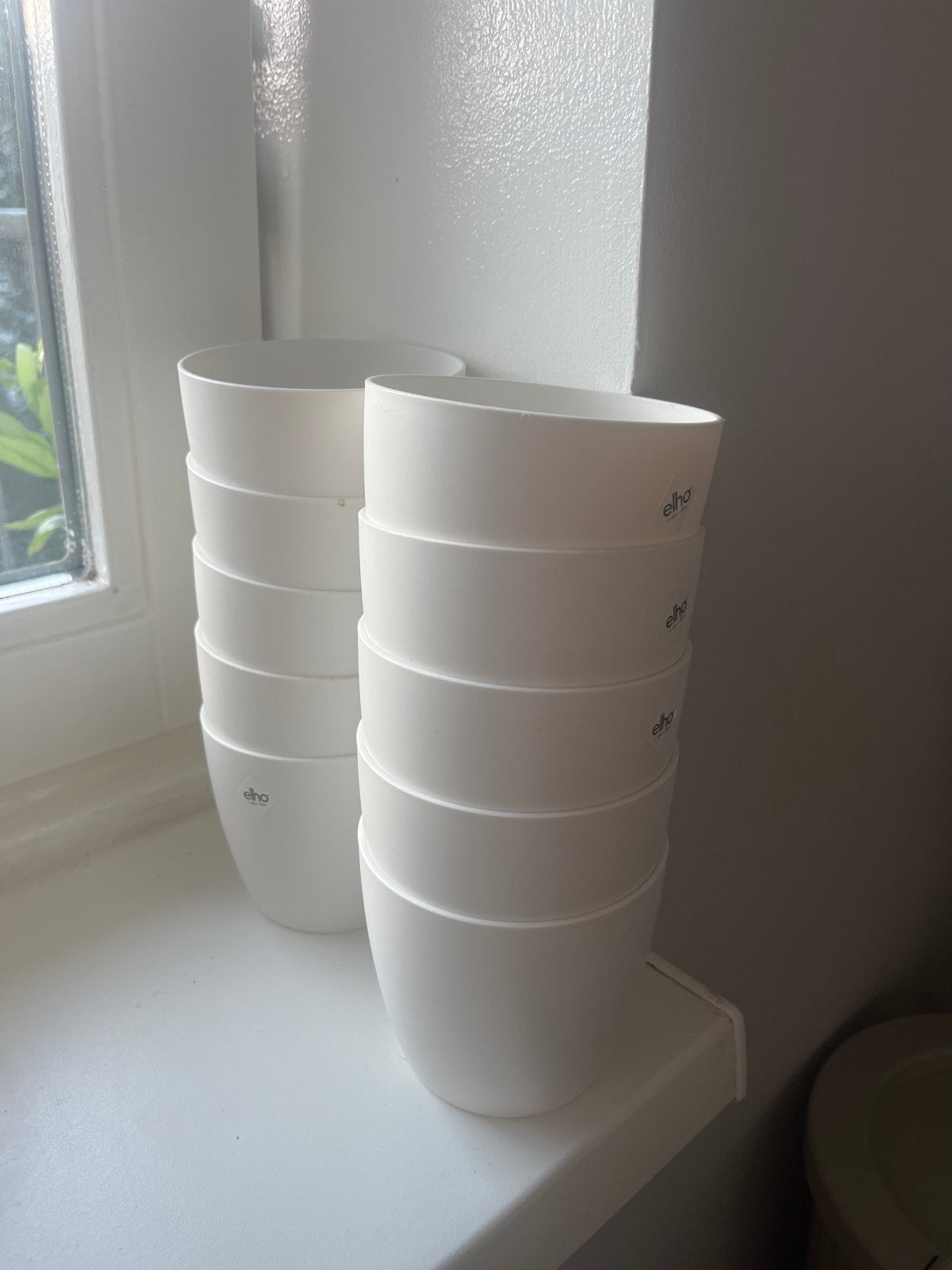 Elho Brussels bloempotten wit - 8 stuks, Kunststof, Rond, Binnen, Ophalen of Verzenden