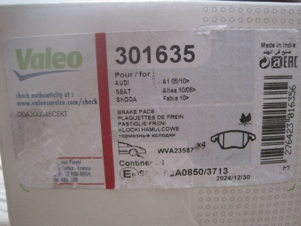 Remblokken voor Valeo Volkswagen Skoda Audi Seat, Ophalen of Verzenden, Audi