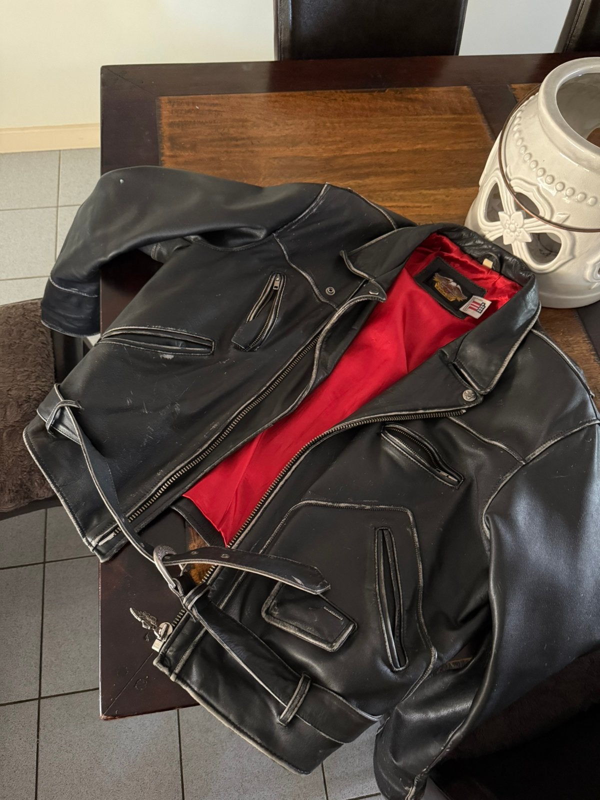 Harley Davidson leren jack maat XXL, Ophalen, Tweedehands, Jas | leer