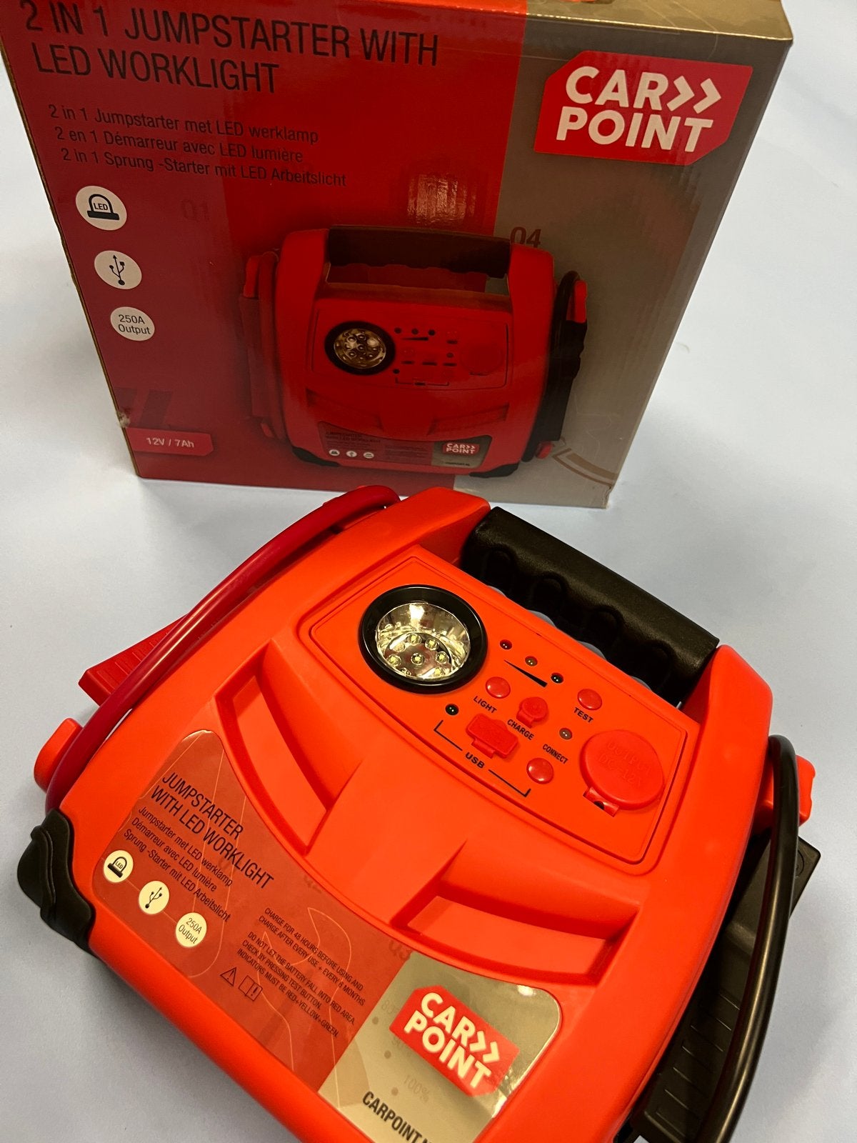 CARPOINT 2-in-1 Jumpstarter met LED Werklamp, Auto diversen, Ophalen, Nieuw