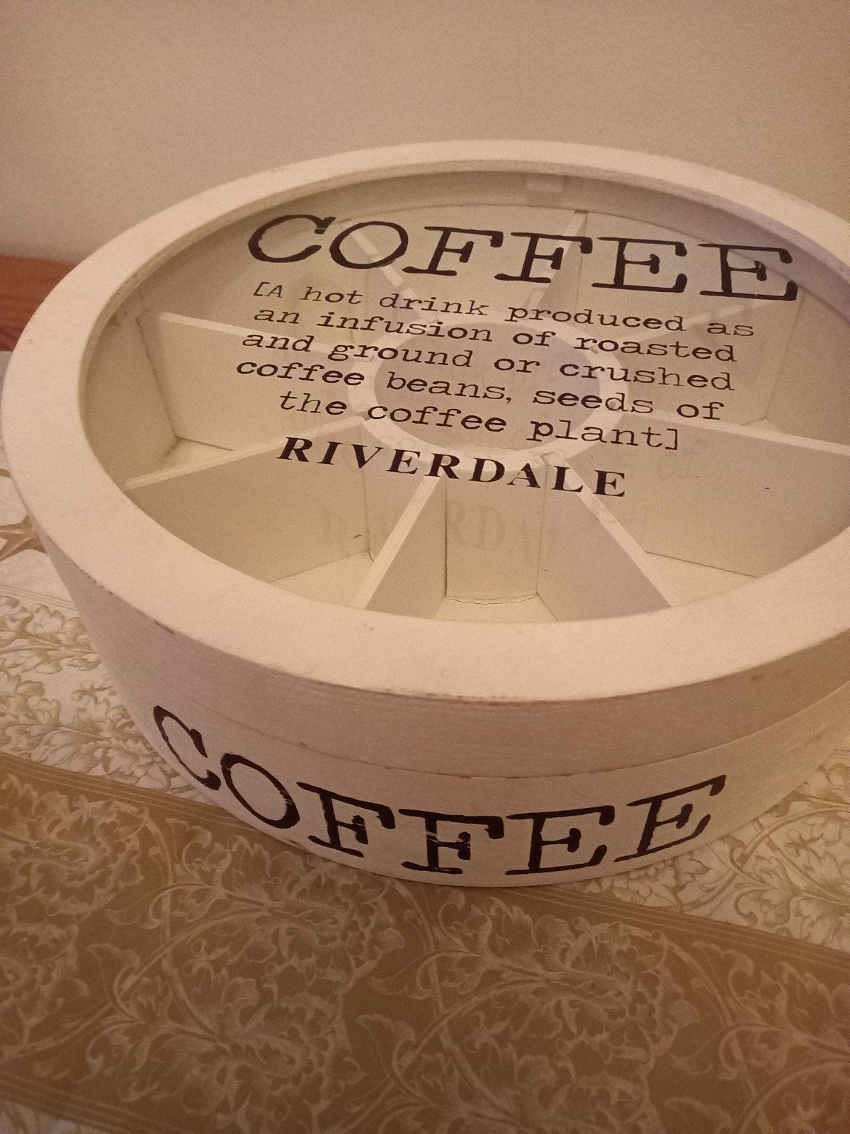 Riverdale Koffie/Theedoos Hout & Glas - Handige Box, Ophalen of Verzenden