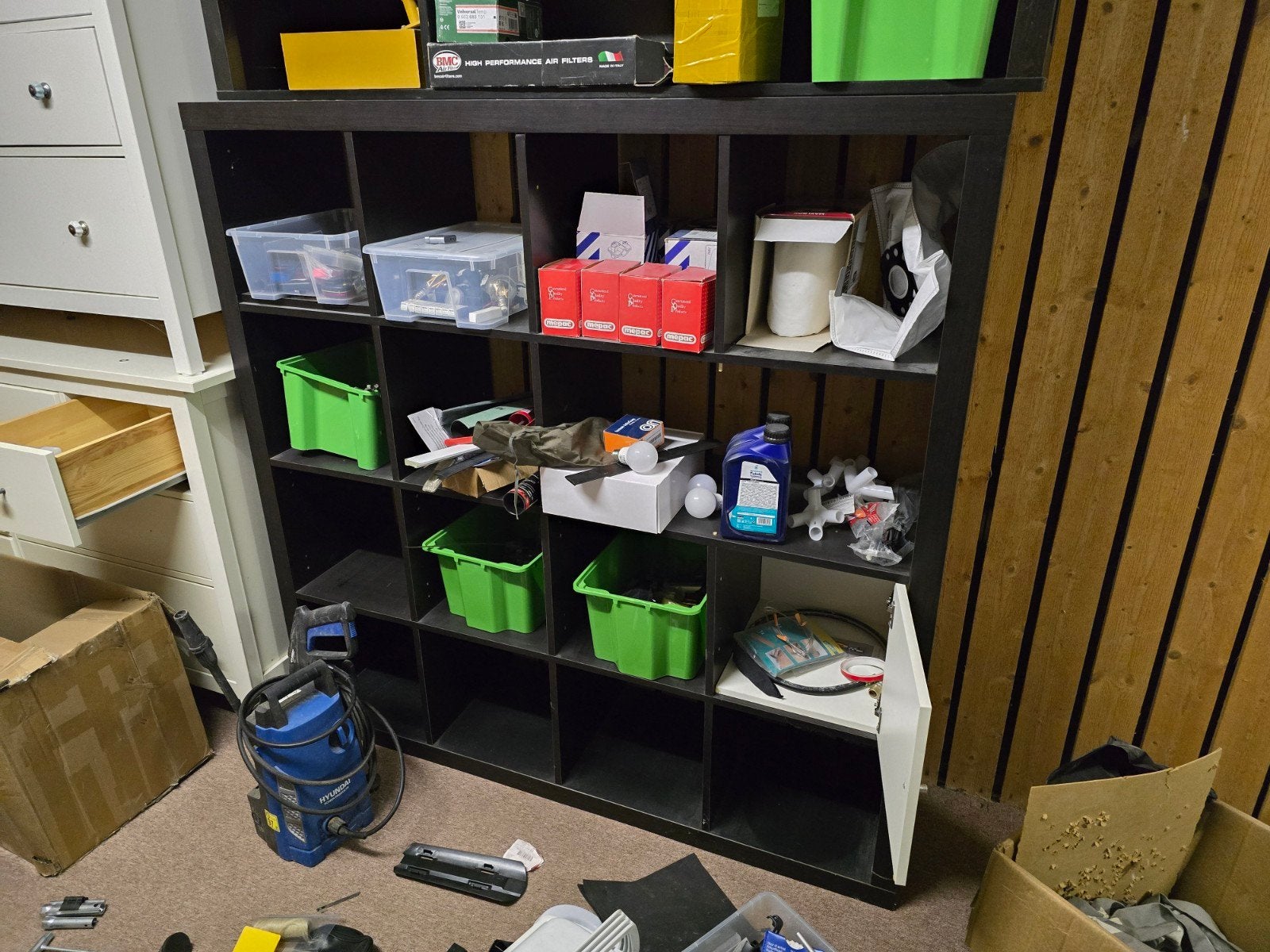 gratis IKEA KALLAX meerdere kasten zwart/bruin, Ophalen, Gebruikt