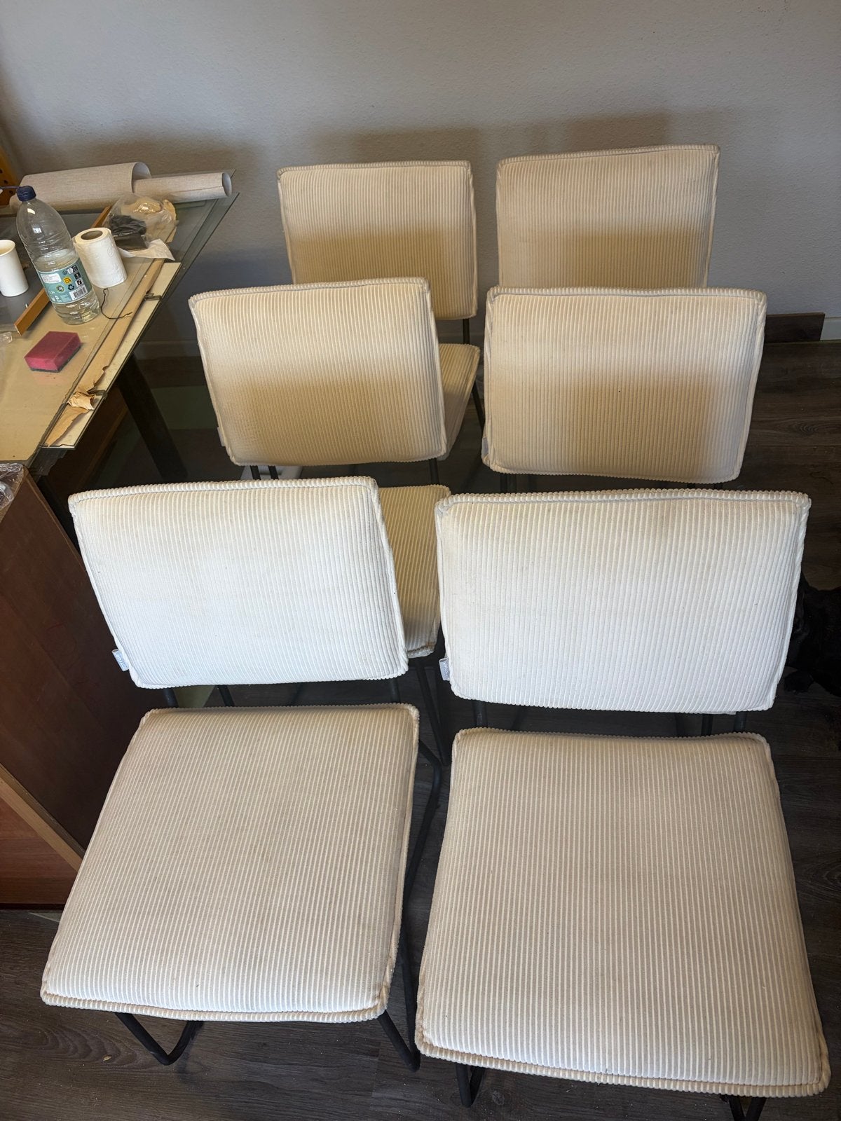 6 Rib stof stoelen - snel ophalen!, Ophalen, Gebruikt, Overige kleuren, Stof