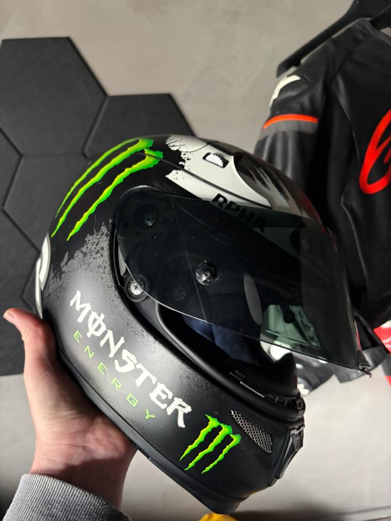 Hjc jorge lorenzo monster maat L, Motoren, Ophalen, Tweedehands, Integraalhelm, HJC